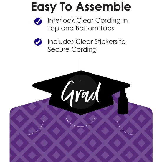 Big Dot of Happiness Purple Graduation Party Vertical Photo Garland 35 Pieces {6}