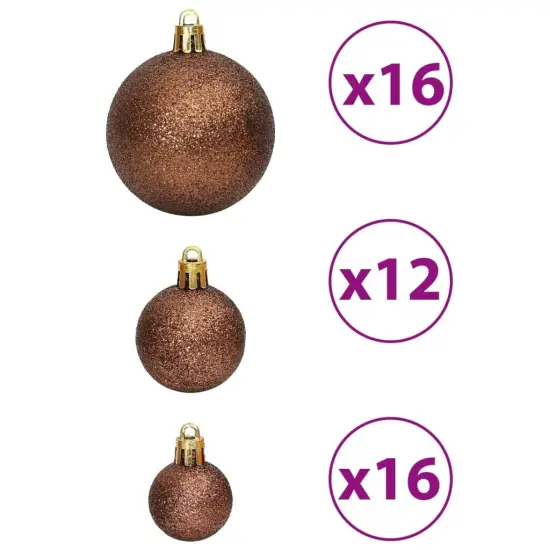 Christmas Baubles 100 pcs1.2" / 1.6" / 2.4" Brown {5}