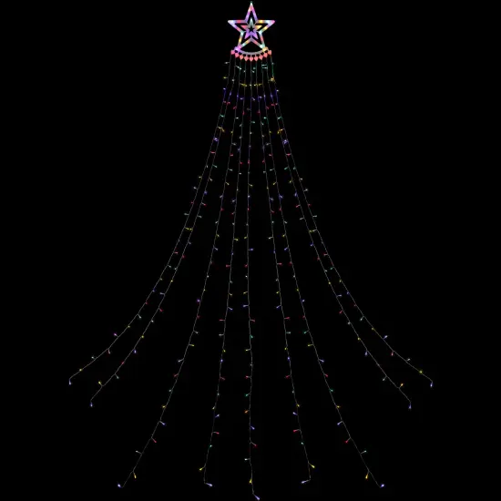 Northlight LED Lighted Waterfall Tree Outdoor Multi-Function Christmas Decoration - 12.5' - Color-Changing Lights White {6}