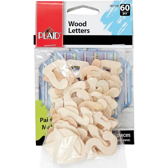 Plaid Wood Surfaces 60/Pkg-Cursive Letters {1}