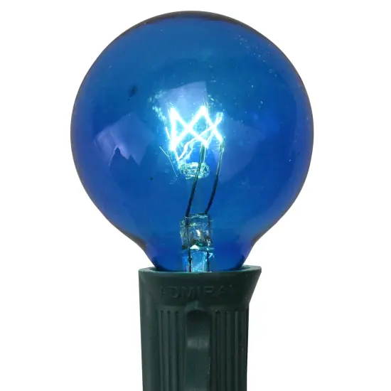 Northlight Transparent G40 Globe Incandescent Christmas Replacement Bulbs - Blue - Pack of 25 {3}