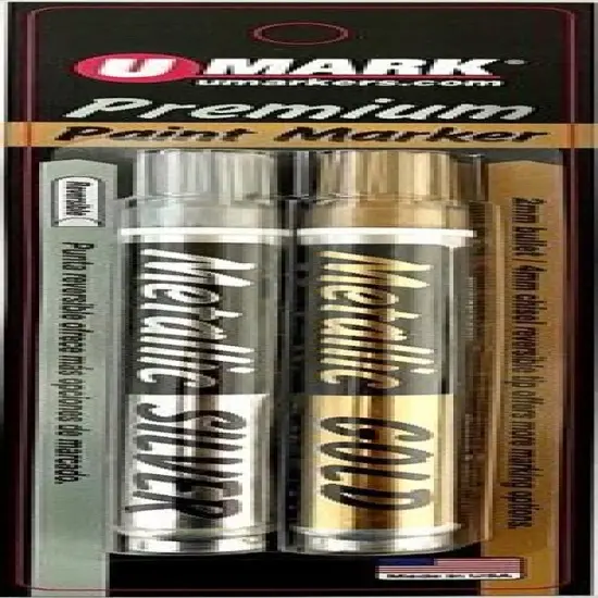 U-Mark Metallic Premium Glossy Paint Marker 10ml 2/Pkg-Silver & Gold {1}