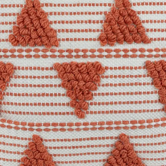 Northlight 20" Orange and Cream Handloom Woven Outdoor Square Throw Pillow {5}