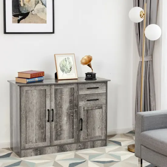 Buffet Storage Cabinet Kitchen Sideboard with 2 Drawers Grey {3}