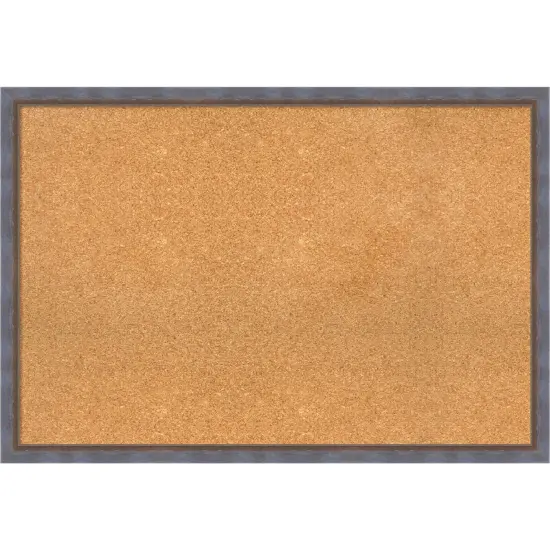 Two Tone Wood Framed Corkboard, Natural Cork Blue Copper {1}