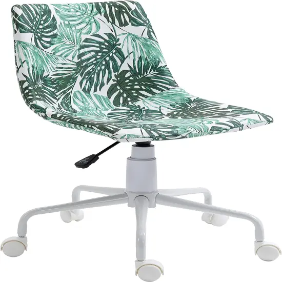 ISL Furnishings InterSpaceLiving Print Desk Chair (Banana Leaf Vinyl/White) {1}