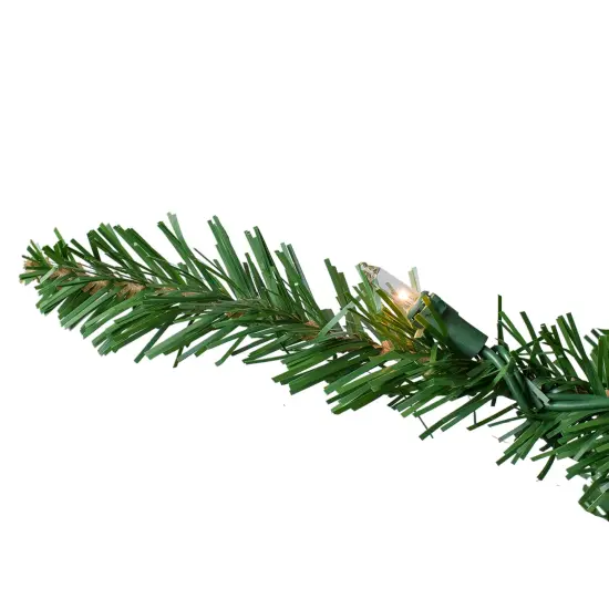 Northlight 9' Pre-Lit Everett Pine Slim Artificial Christmas Tree, Clear Lights Green {4}