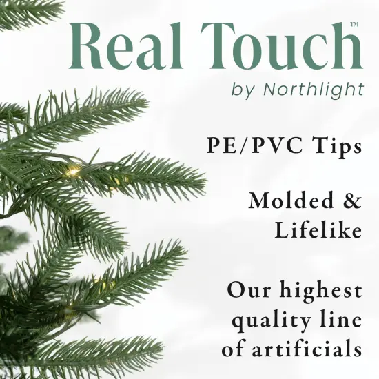Northlight Real Touch&trade;️Slim Washington Frasier Fir Artificial Christmas Tree - 6.5' - Unlit Green {7}