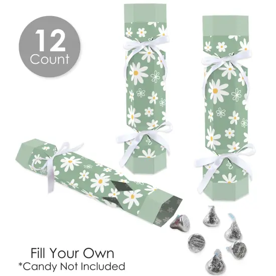 Big Dot of Happiness Sage Green Daisy Flowers - No Snap Floral Party Table Favors - DIY Cracker Boxes - Set of 12 {4}
