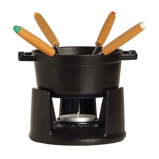 STAUB Cast Iron 0.25-qt Mini Chocolate Fondue Set {3}