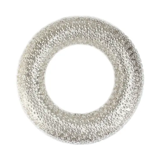 Northlight Silver and Clear Beaded Artificial Christmas Wreath - 20-Inch, Unlit Gold {1}