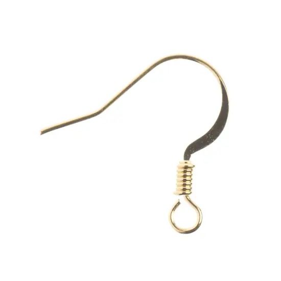 John Bead Earwire with Coil 60/Pkg-Gold {3}