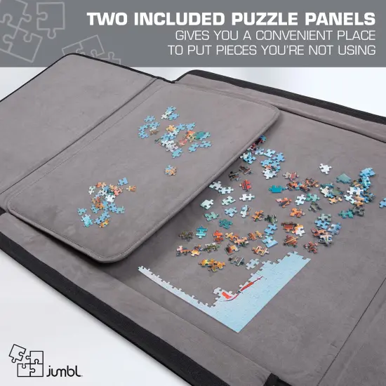 Jumbl Velcro Puzzle Portfolio Caddy, Puzzle Holder W/Puzzle Trays & Handle for 1,500-Piece PuzzlesBlack {8}