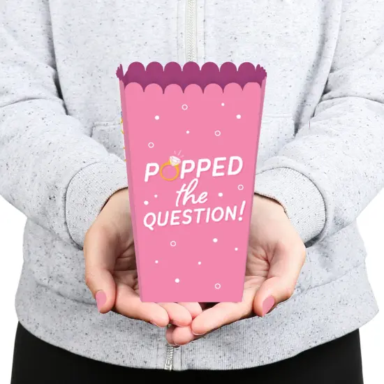 Big Dot of Happiness Just Engaged - Colorful - Engagement Party Favor Popcorn Treat Boxes - Set of 12 {6}
