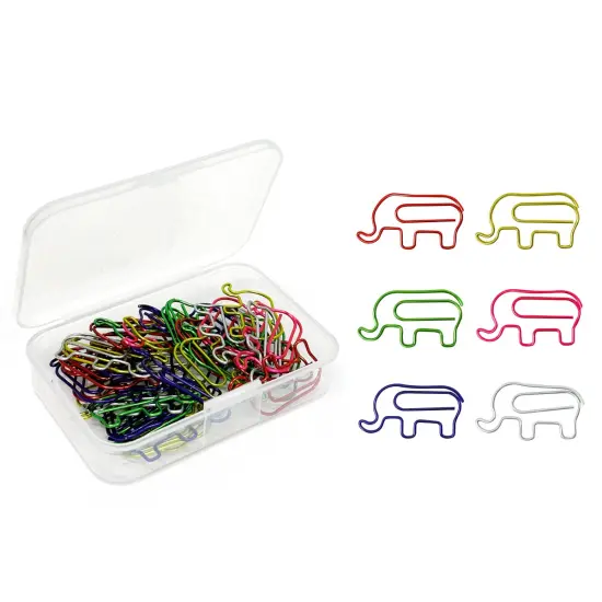 Wrapables Paper Clips Bookmarks for Office Home School (Set of 50) Elephants {1}