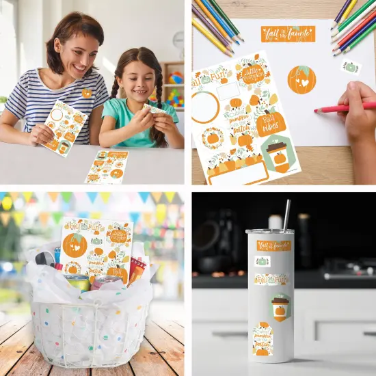 Big Dot of Happiness Little Pumpkin - Fall Birthday or Baby Shower Party Favor Sticker Set - 12 Sheets - 120 Stickers {6}