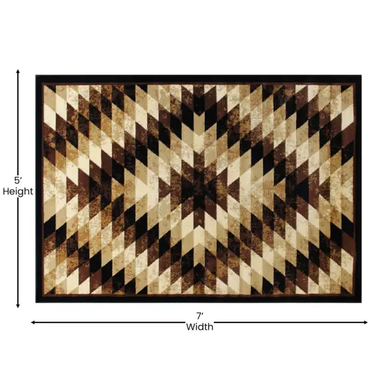 Masada Rugs Stephanie Collection Area Rug with Distressed Southwest Native American Design 1106 {5}