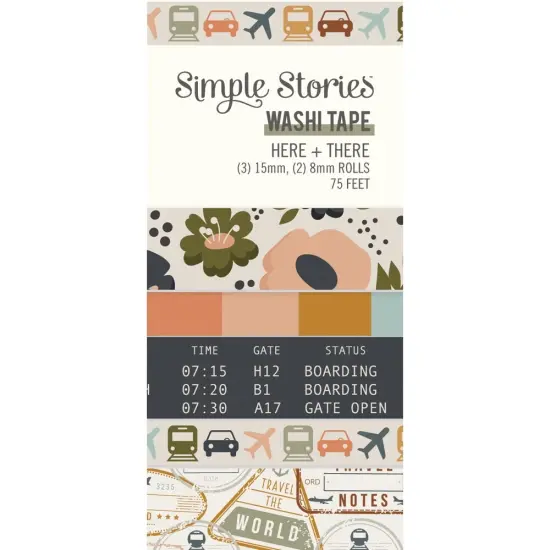 Simple Stories Here & There Washi Tape-5/Pkg {1}
