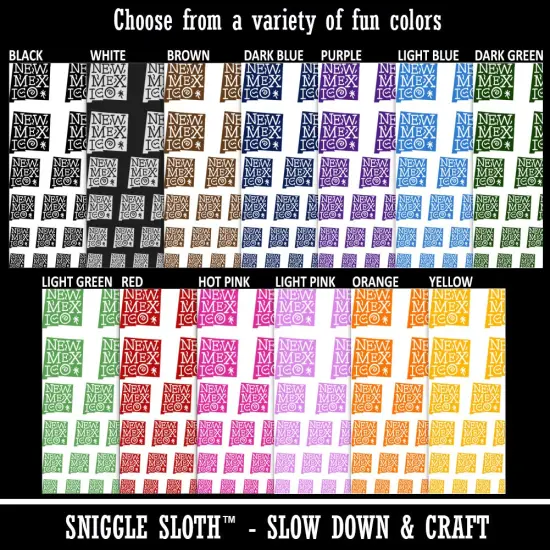 New Mexico State with Text Swirls Temporary Tattoo Water Resistant Fake Body Art Set Collection Dark Blue {3}