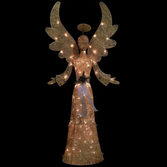 Northlight Lighted Golden Angel Christmas Decoration - 68" - Clear Lights {7}