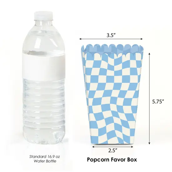 Big Dot of Happiness Blue Checkered Party - Favor Popcorn Treat Boxes - Set of 12 {3}