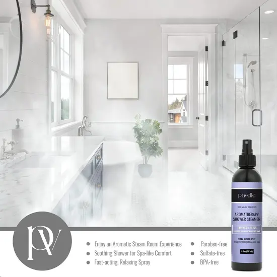 Pavelle Shower Aromatherapy Spray, Eucalyptus Shower Steamer with Essential Oils, 8 fl. oz. (237ml) {5}