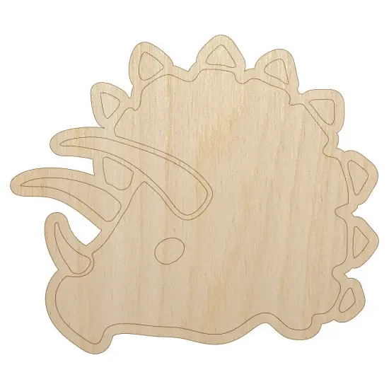 Triceratops Head Unfinished Wood Shape Piece Cutout for DIY Craft Projects {7}
