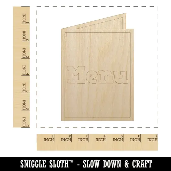 Restaurant Takeout Menu Food Unfinished Wood Shape Piece Cutout for DIY Craft Projects {1}
