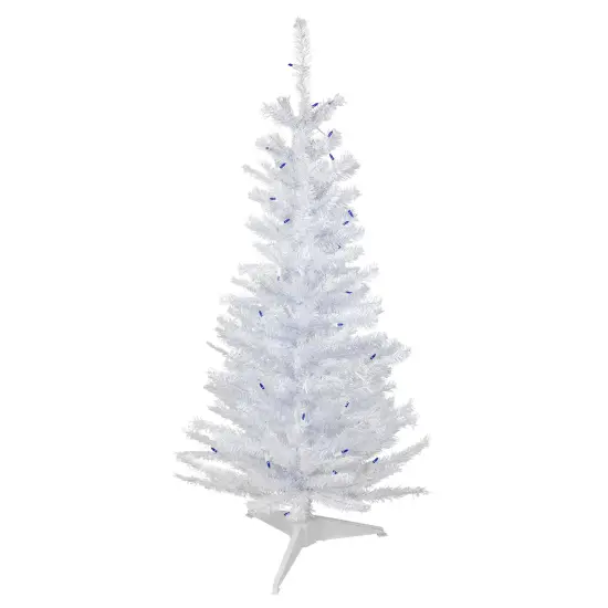 Northlight Pre-Lit Slim Woodbury White Pine Artificial Christmas Tree - 4' - Blue Lights {3}