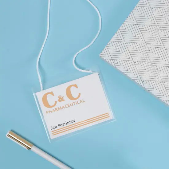 Avery Heavy Duty Badge Holders, 3" x 4", 100 Horizontal ID Badge Holders with Cords (2922) Clear {4}