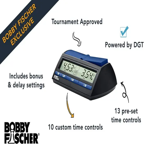 Bobby Fischer Digital Chess Clock/Timer - Powered by DGT {3}