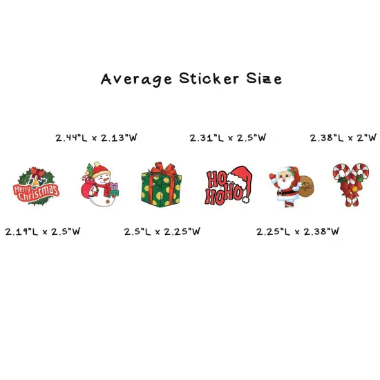 Wrapables Waterproof Vinyl Stickers for Water Bottles, Laptop, Phones, Skateboards, Decals for Teens, 100pcs Christmas {6}