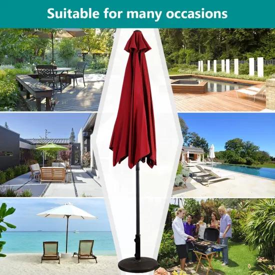 Costway 10 FT Patio Umbrella Patio Market Steel Tilt W/ Crank Outdoor Yard Garden {5}