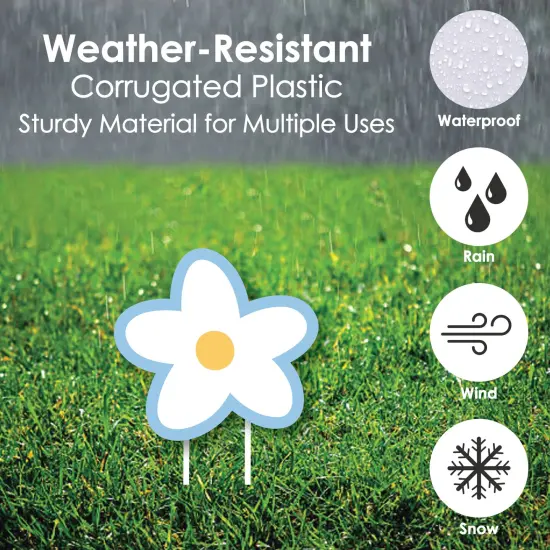 Big Dot of Happiness Blue Daisy Flowers - Lawn Decorations - Outdoor Floral Party Yard Decorations - 10 Piece {6}