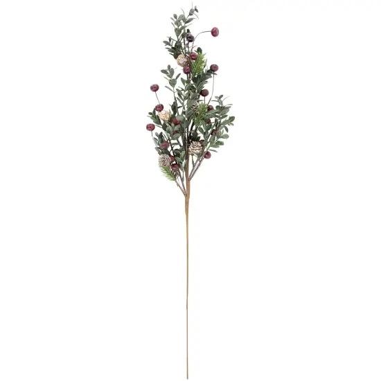 Northlight 30" Mixed Foliage with Berries and Pinecones Artificial Christmas Spray Green {1}