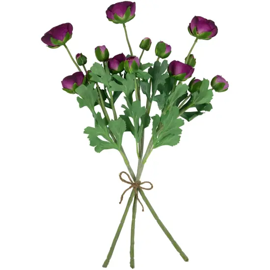 Northlight Real Touch&trade; Light Plum Purple Ranunculus Artificial Floral Sprays, Set of 6 - 21" {5}