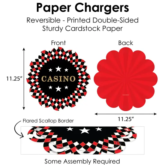 Big Dot of Happiness Las Vegas - Casino Party Paper Charger & Table Decorations Chargerific Kit for 8 {6}