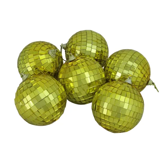 Northlight Mirrored Christmas Ball Ornaments 3.25" (80mm) - Gold - 6ct {1}