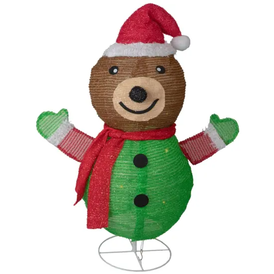 Northlight 25" Pop-up Bear Wearing Santa Hat Outdoor Christmas Decoration Brown {1}