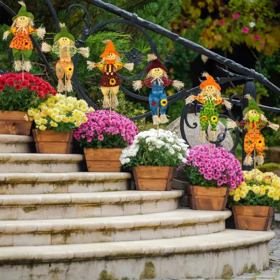 Northlight Scarecrow Fall Harvest Picks - 24" - Set of 6 Multi {3}