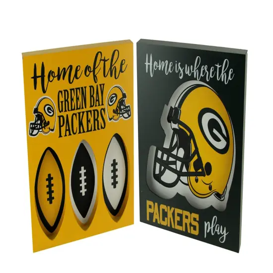 NFL Green Bay Packers Cut Out Helmet and Football Shapes Wall Hangings {1}