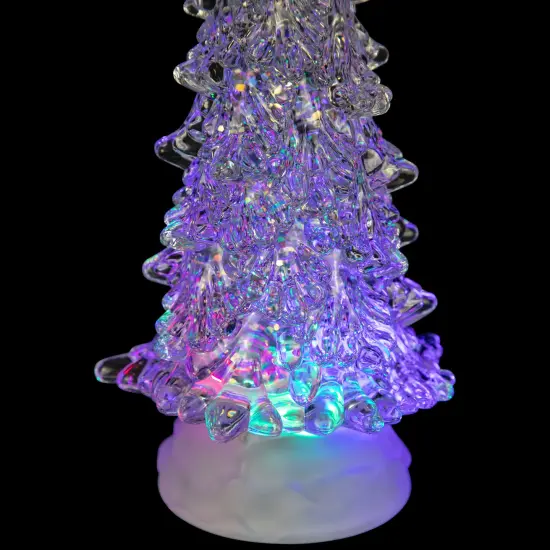 Northlight LED Lighted Acrylic Christmas Tree with Star Decoration - 12" - Multicolor Lights Clear {4}