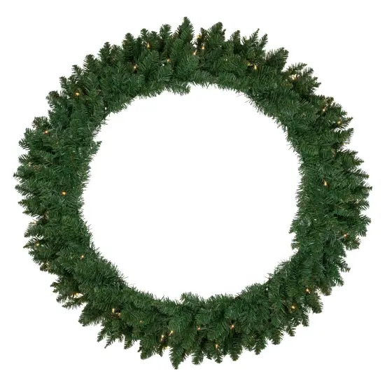 Northlight Pre-Lit Everett Pine Artificial Christmas Wreath - 48" - Clear Lights Green {1}