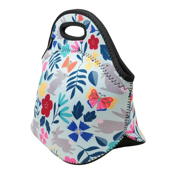 Wrapables Insulated Neoprene Lunch Bag Floral Rabbits {2}