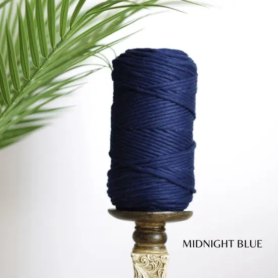 3mm EGYPTIAN GIZA COTTON | Single Strand Macrame Cord Midnight Blue {1}