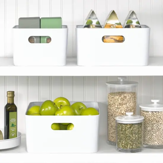 mDesign Large Metal Kitchen Storage Container Bin with Handles {2}