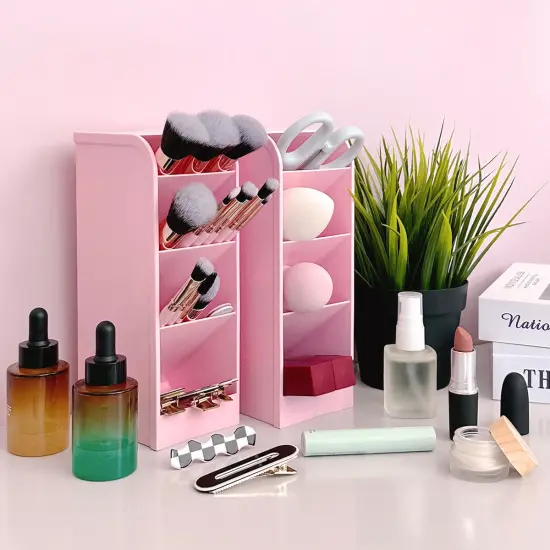 Wrapables Pen Organizer with 4 Compartments Desk Storage Organizer for Home, Office, Work Large (2pcs) / Pink {6}