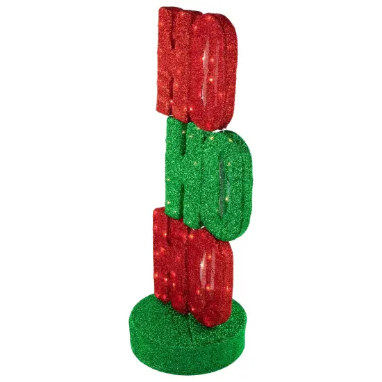 Northlight Lighted "Ho Ho Ho" Outdoor Christmas Sign Decoration - 39" - Warm White Lights Red {6}