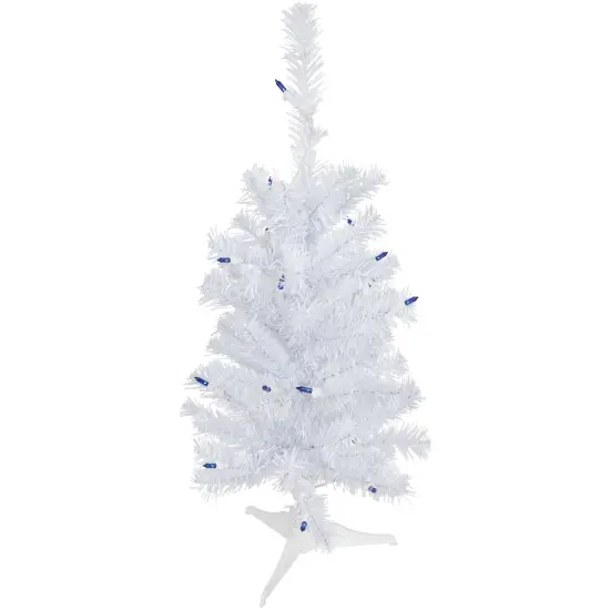 Northlight Pre-Lit Slim Woodbury White Pine Artificial Christmas Tree - 2' - Blue Lights {3}