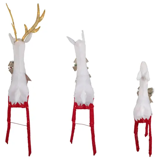 Northlight Lighted Reindeer Family Outdoor Christmas Decoration - 52.5" - Warm White -Set of 3 Red {6}